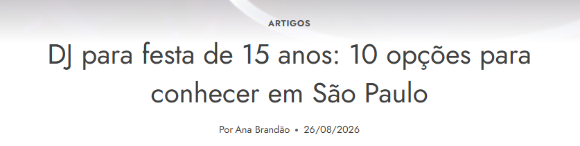Materia Arthur Caliman - DJ para festa de 15 anos